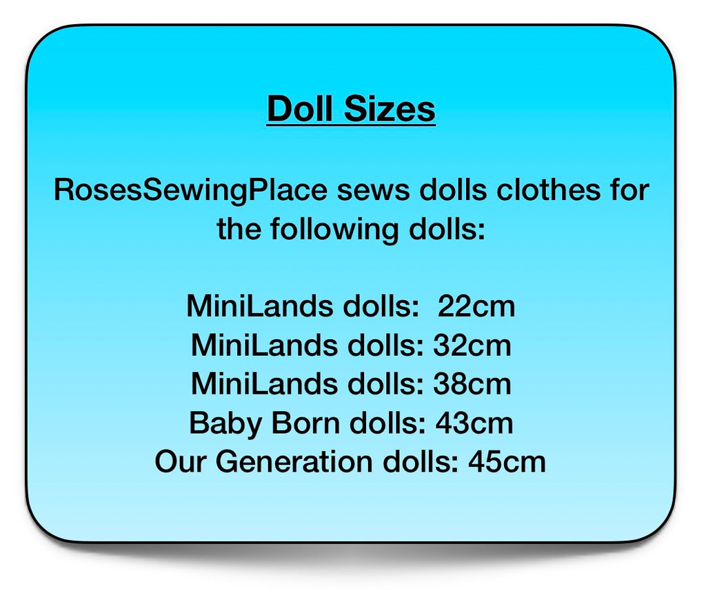 Butterfly Kisses Doll Dress. Fits 43cm Baby Born doll (as shown)