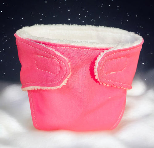 Bright Pink Hand Made Dolls Nappy with Velcro. Suits doll 43cm (as shown)