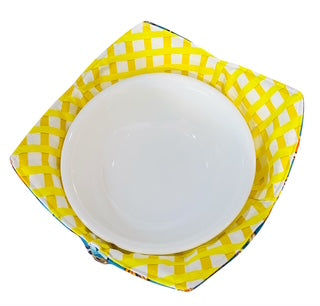 Microwavable Bowl Cosy.  Sized to suit breakfast bowl. 100% Cotton. Bowl Cozy. Bowl Cosie Reversible