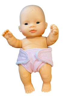 Pale Pink Doll's Nappy with Velcro. Fits doll 22cm (as shown)