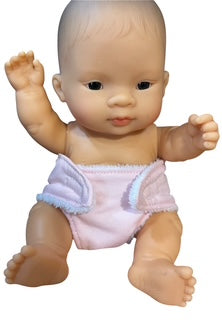 Pale Pink Doll's Nappy with Velcro. Fits doll 22cm (as shown)