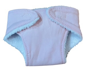Pale Pink Doll's Nappy with Velcro. Fits doll 22cm (as shown)