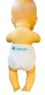 Pale Pink Doll's Nappy with Velcro. Fits 32cm doll (as shown)
