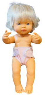 Pale Pink Doll's Nappy with Velcro. Fits 38cm Doll (as shown)