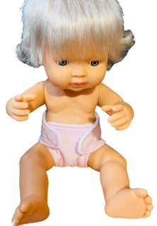 Pale Pink Doll's Nappy with Velcro. Fits 38cm Doll (as shown)