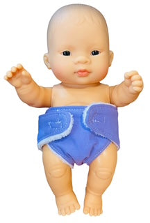 Lavender Doll Hand made Nappy with Velcro. Fit 22cm doll (as shown)