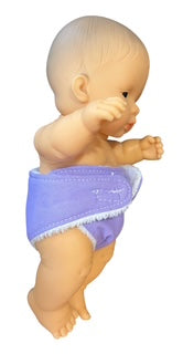 Lavender Doll Hand made Nappy with Velcro. Fit 22cm doll (as shown)