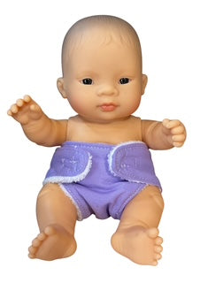 Lavender Doll Hand made Nappy with Velcro. Fit 22cm doll (as shown)