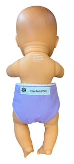 Lavender Doll Handmade Nappy with Velcro. Fits 32cm doll (as shown)