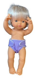 Lavender Doll Handmade Nappy with Velcro. Fit doll 38cm (as shown)