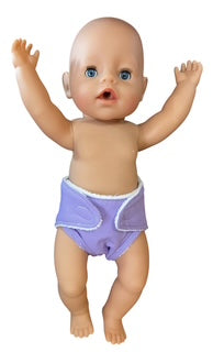 Lavender Doll Handmade Nappy with Velcro. Fits 43cm doll (as shown)