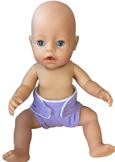 Lavender Doll Handmade Nappy with Velcro. Fits 43cm doll (as shown)