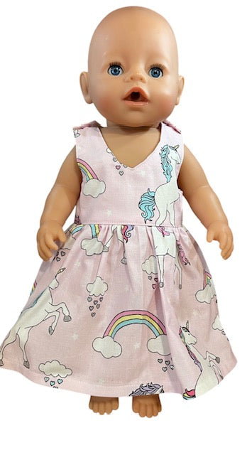 Unicorn Daydreams Dolls Dress. Suits 43cm doll (as shown)