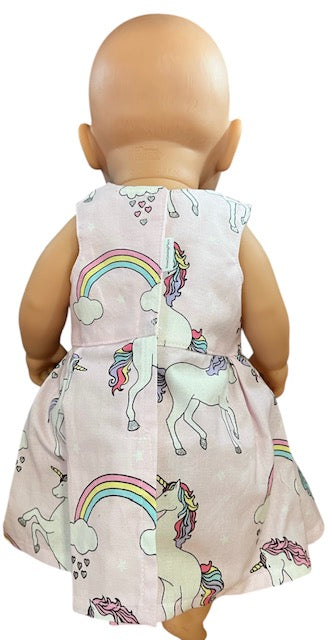 Unicorn Daydreams Dolls Dress. Suits 43cm doll (as shown)