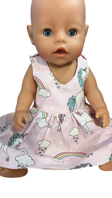 Unicorn Daydreams Dolls Dress. Suits 43cm doll (as shown)