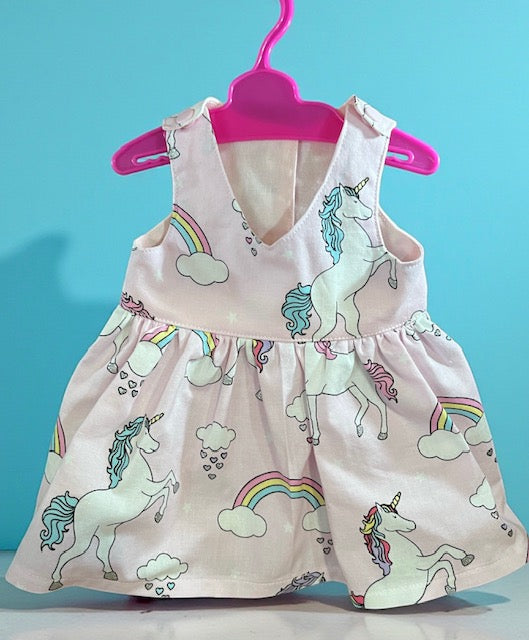 Unicorn Daydreams Dolls Dress. Suits 43cm doll (as shown)