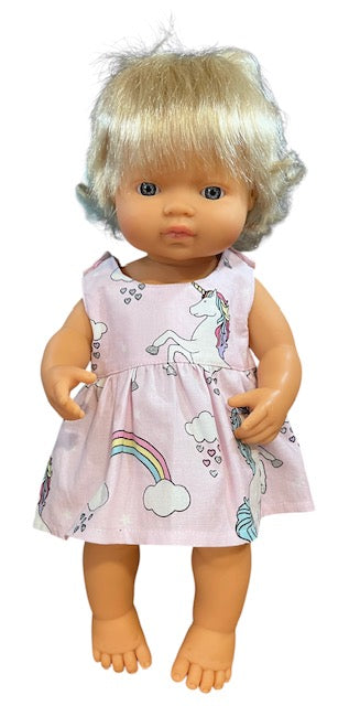 Unicorn Daydreams Dolls dress with velcro. Suits 38cm doll (as shown)