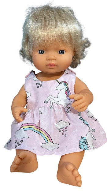 Unicorn Daydreams Dolls dress with velcro. Suits 38cm doll (as shown)