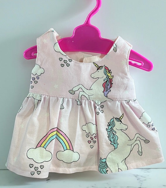 Unicorn Daydreams Dolls dress with velcro. Suits 38cm doll (as shown)