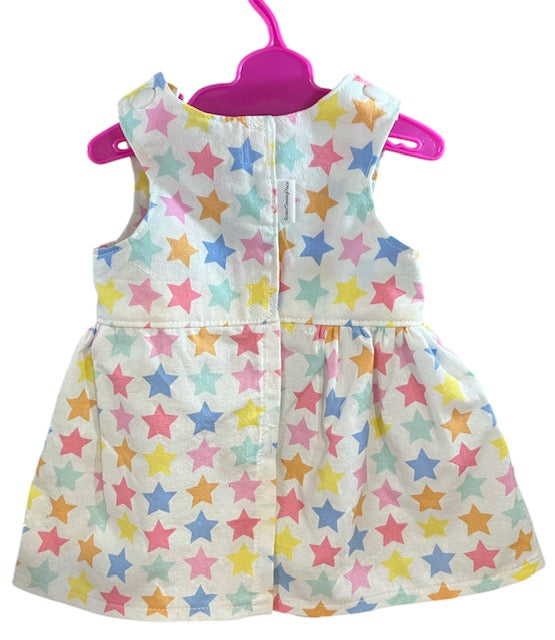 Pastel Rainbow Stars Dolls Dress with velcro. Suits 43cm doll (as shown)