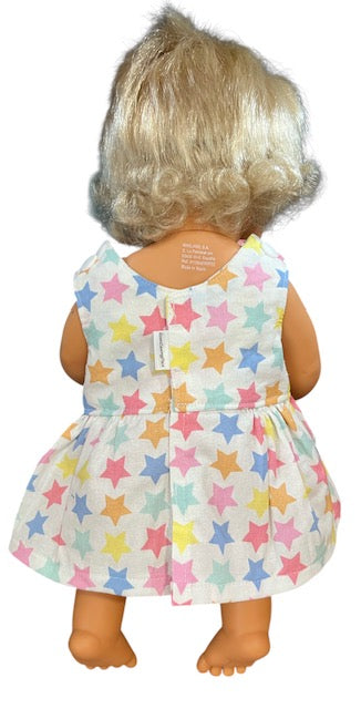 Pastel Rainbow Stars Dolls Dress.  Suits 38cm doll (as shown)