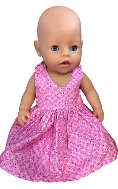 Confetti Pink Dolls dress. Suits 43cm doll (as shown)