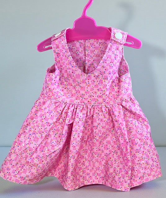 Confetti Pink Dolls dress. Suits 43cm doll (as shown)