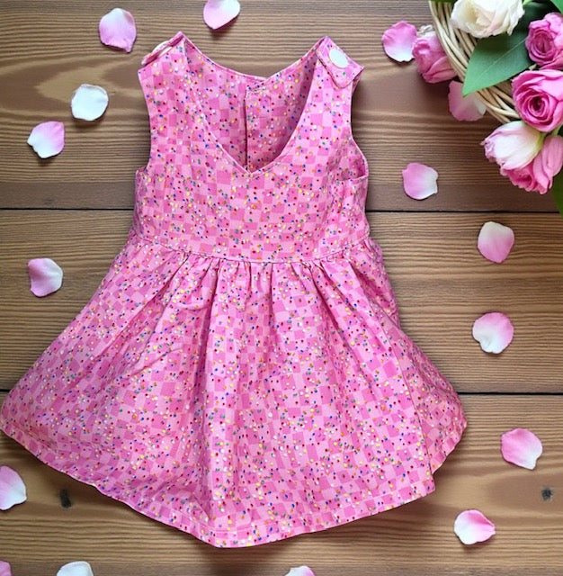 Confetti Pink Dolls dress. Suits 43cm doll (as shown)