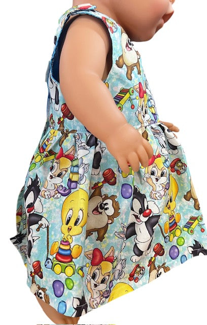 Giggle Gang Dolls Dress. Suits 43cm doll (as shown)