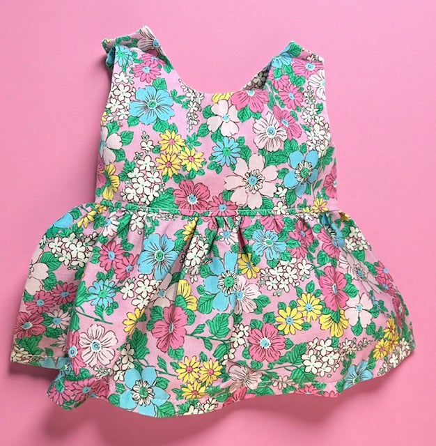 Pink Posy Dolls Dress. Suits 38cm doll (as shown)