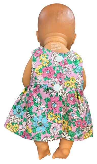 Pink Posy Dolls Dress. Suits 32cm doll (as shown)