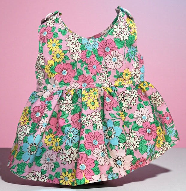 Pink Posy Dolls Dress. Suits 32cm doll (as shown)