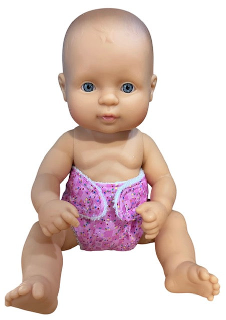Confetti Pink Dolls Nappy. Suits 32cm doll (as shown)