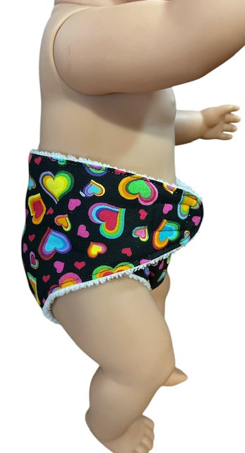 Happy Hearts Doll Nappy. Fits 43cm doll (as shown)