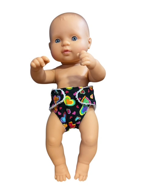 Happy Hearts Doll Nappy. Suits 32cm doll (as shown) velcro diaper