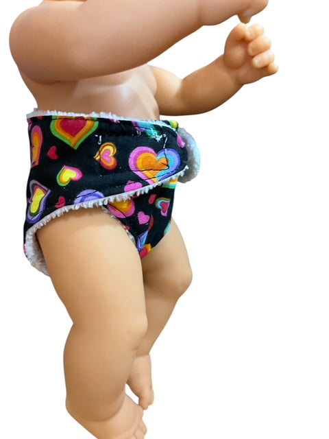 Happy Hearts Doll Nappy. Suits 32cm doll (as shown) velcro diaper