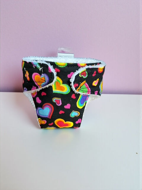 Happy Hearts Doll Nappy. Suits 32cm doll (as shown) velcro diaper