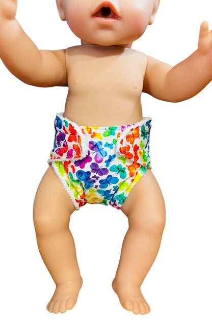 Butterfly Kisses Nappy. Fits 43cm doll (as shown)0