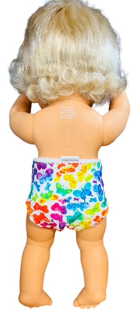 Butterfly Kisses Doll Nappy. Fits 38cm Minilands doll (as shown). Doll Diaper