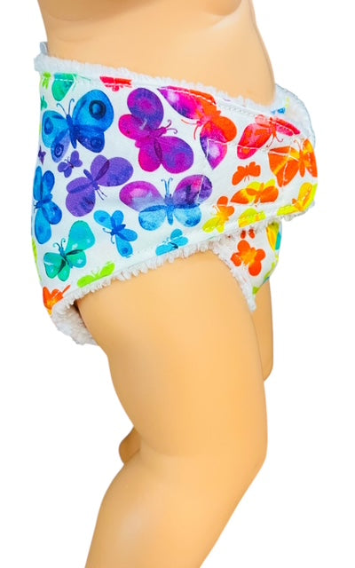 Butterfly Kisses Doll Nappy. Fits 38cm Minilands doll (as shown). Doll Diaper