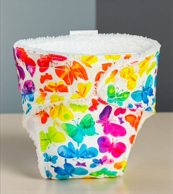 Butterfly Kisses Doll Nappy. Fits 38cm Minilands doll (as shown). Doll Diaper