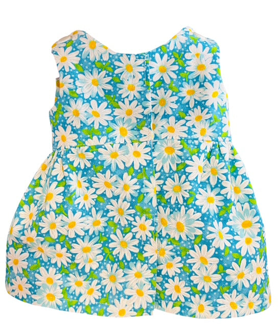 Daisy Patch Blue Doll Dress. Fits 38cm MiniLands Doll (as shown).