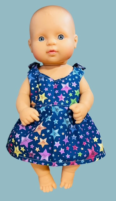 Twinkle Star Party Doll Dress. Fits 32cm MiniLands doll (as shown)