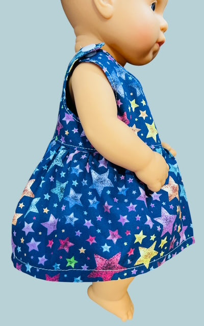 Twinkle Star Party Doll Dress. Fits 32cm MiniLands doll (as shown)