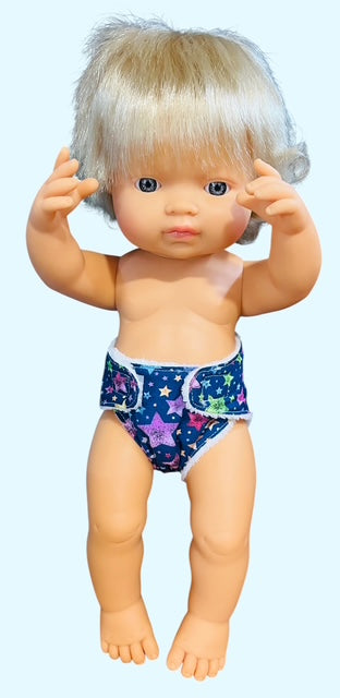 Twinkle Star Party Doll Nappy. Fits 38cm MiniLands doll (as shown)