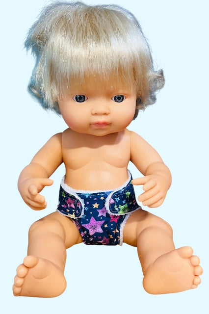 Twinkle Star Party Doll Nappy. Fits 38cm MiniLands doll (as shown)