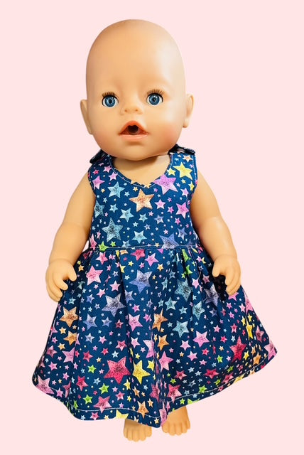 Twinkle Star Party Doll dress. Fits 43cm Baby Born doll ( as shown)