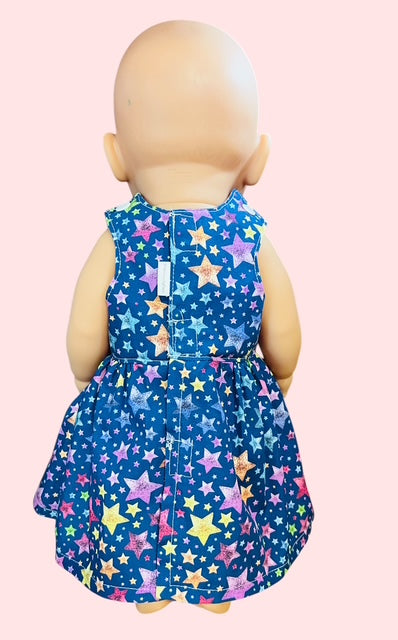 Twinkle Star Party Doll dress. Fits 43cm Baby Born doll ( as shown)
