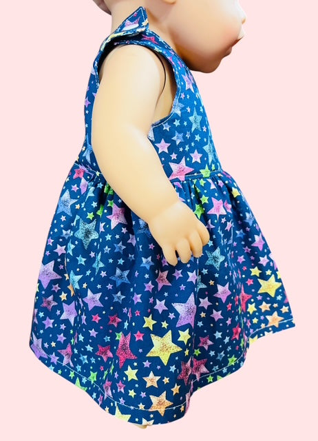 Twinkle Star Party Doll dress. Fits 43cm Baby Born doll ( as shown)