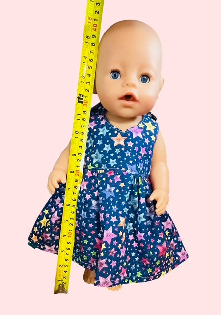 Twinkle Star Party Doll dress. Fits 43cm Baby Born doll ( as shown)